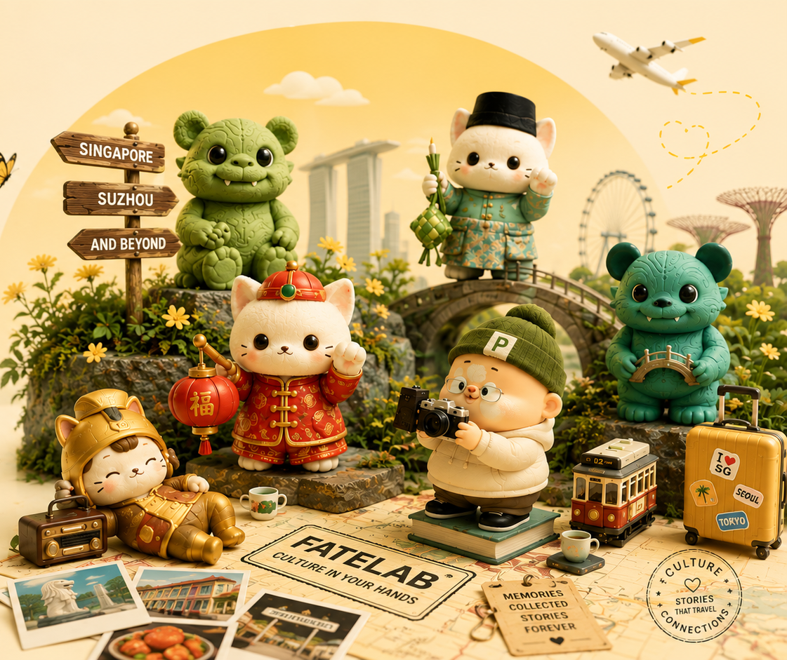 FATELAB collectible characters travelling together